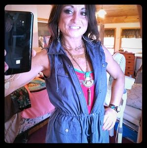 Mudd, Smokey blue, hooded, cotton, vest